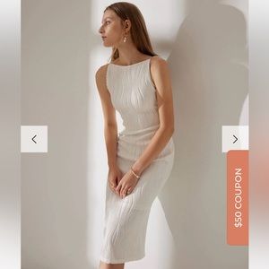 Rihoas The Water Ripple Textured Pearl Straps Cami Dress